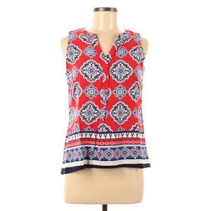 Crown and Ivy print sleeveless blouse-Medium